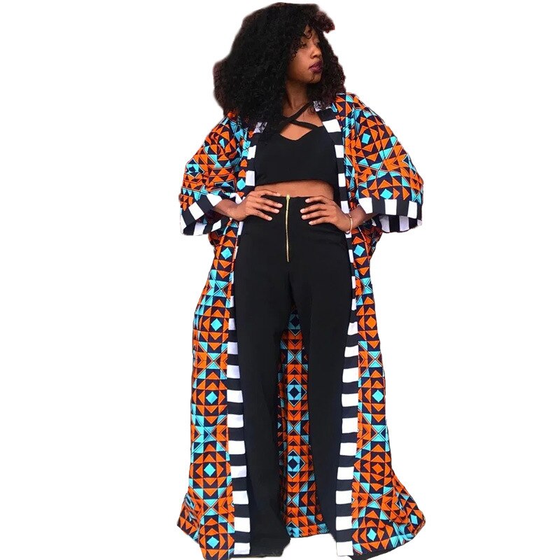 Africa Clothes for Women 2021 Dashiki Autumn Winter African Women Printing Long Shirt Cardigan Coat Dress African Dresses Women