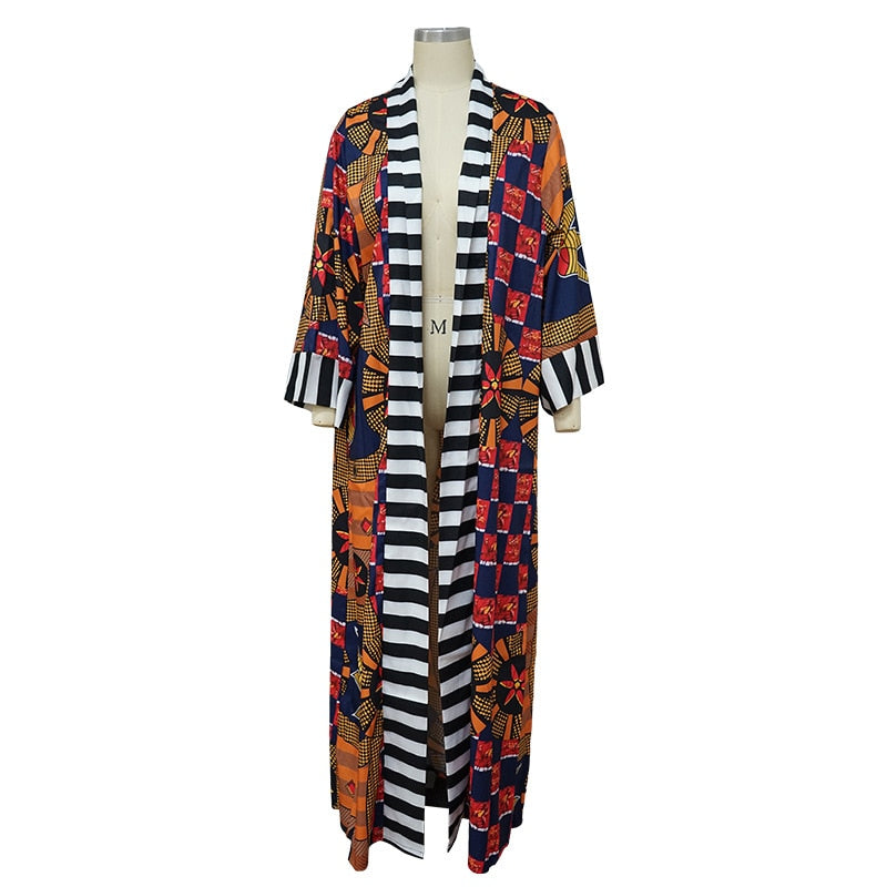 Africa Clothes for Women 2021 Dashiki Autumn Winter African Women Printing Long Shirt Cardigan Coat Dress African Dresses Women