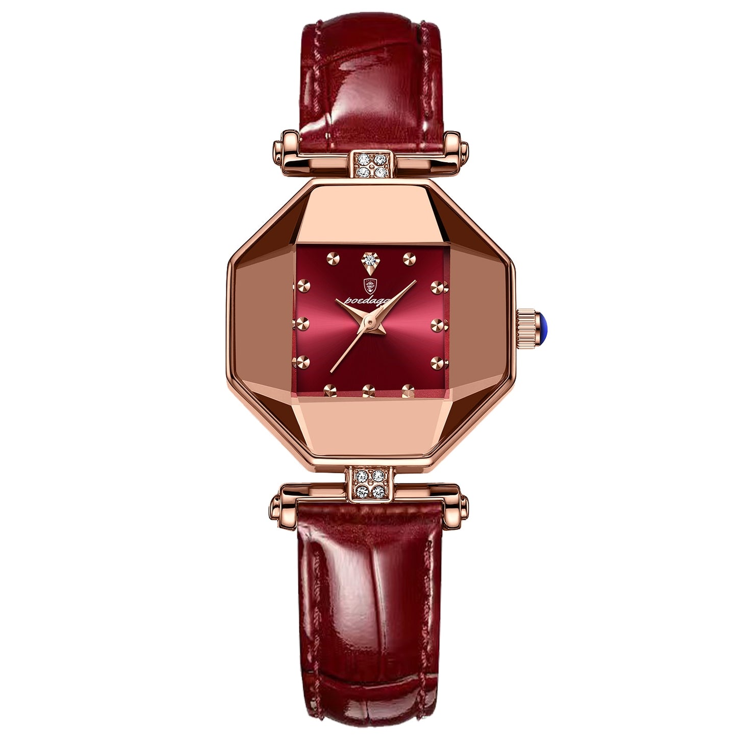 2022 Luxury Quartz Watch Girl's Elegant Fashion Red Dial Waterproof Ladies Leather Watches Women High Quality Zegarek Damski Hot