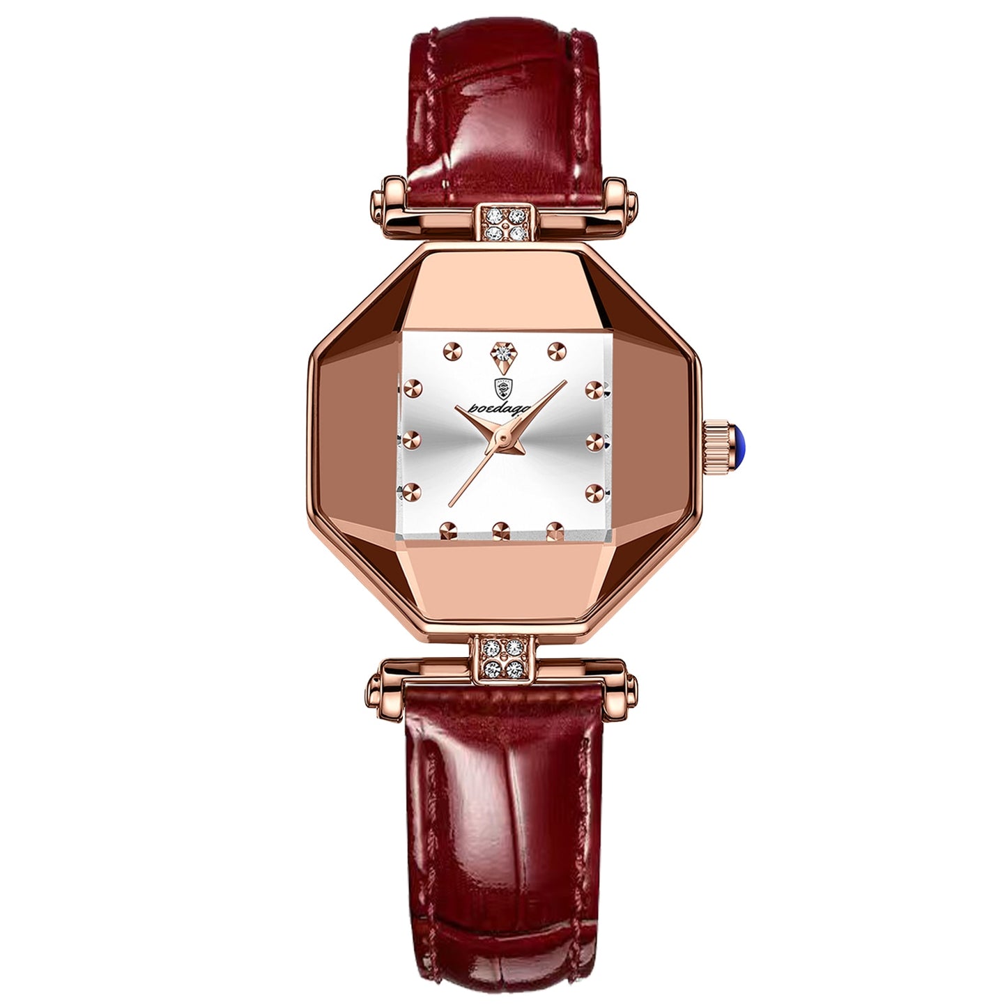 2022 Luxury Quartz Watch Girl's Elegant Fashion Red Dial Waterproof Ladies Leather Watches Women High Quality Zegarek Damski Hot