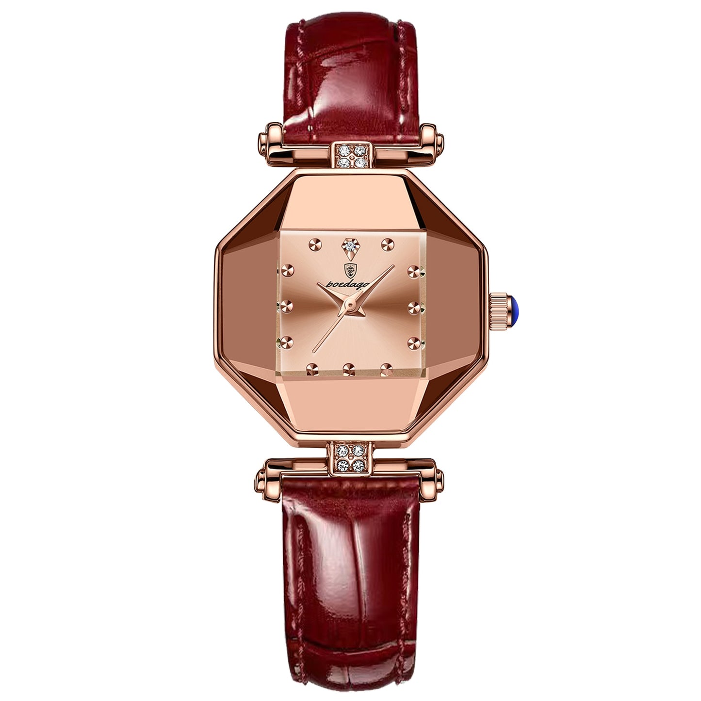 2022 Luxury Quartz Watch Girl's Elegant Fashion Red Dial Waterproof Ladies Leather Watches Women High Quality Zegarek Damski Hot
