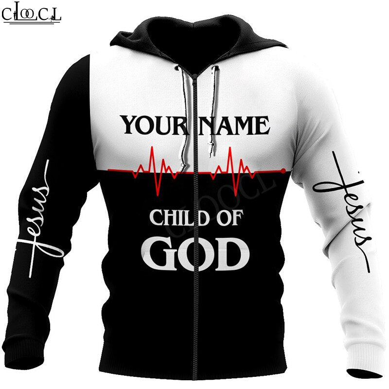 CLOOCL Christian Jesus Catholic DIY Customize Name Zipper Hoodie Men Women 3D Print Casual Long Sleeve Coat Drop Shipping