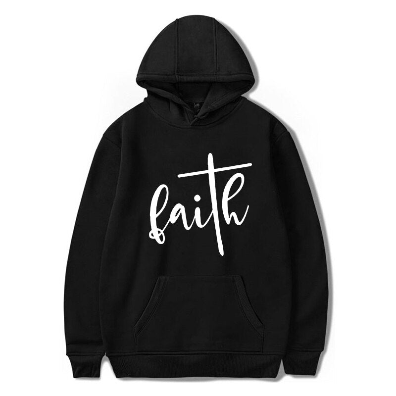 2021 Newest Faith Religious Hoodies Christian Clothing Men's Spring and Autumn Cotton Hooded Top (4 Colors) S- 4XL