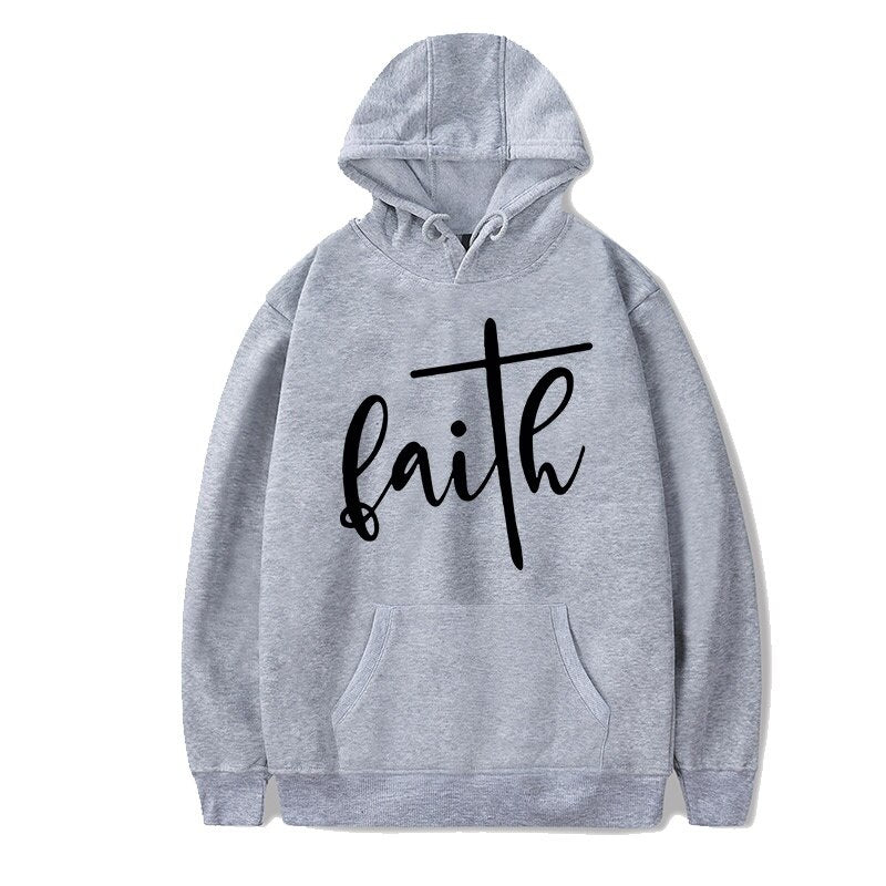 2021 Newest Faith Religious Hoodies Christian Clothing Men's Spring and Autumn Cotton Hooded Top (4 Colors) S- 4XL