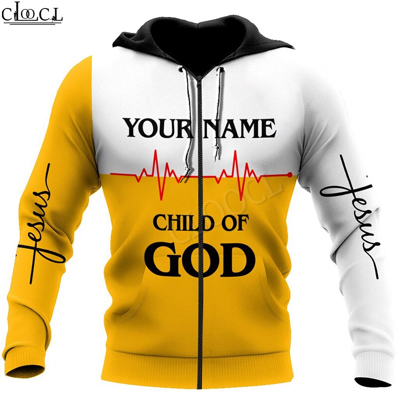 CLOOCL Christian Jesus Catholic DIY Customize Name Zipper Hoodie Men Women 3D Print Casual Long Sleeve Coat Drop Shipping