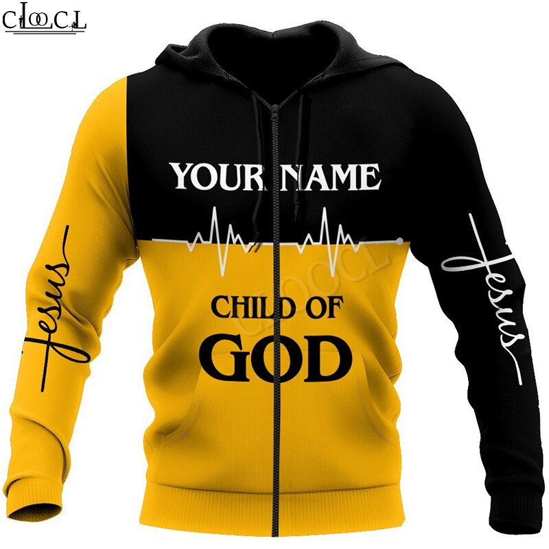 CLOOCL Christian Jesus Catholic DIY Customize Name Zipper Hoodie Men Women 3D Print Casual Long Sleeve Coat Drop Shipping