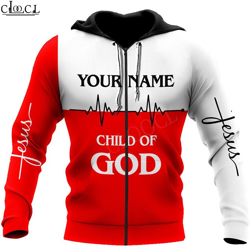 CLOOCL Christian Jesus Catholic DIY Customize Name Zipper Hoodie Men Women 3D Print Casual Long Sleeve Coat Drop Shipping