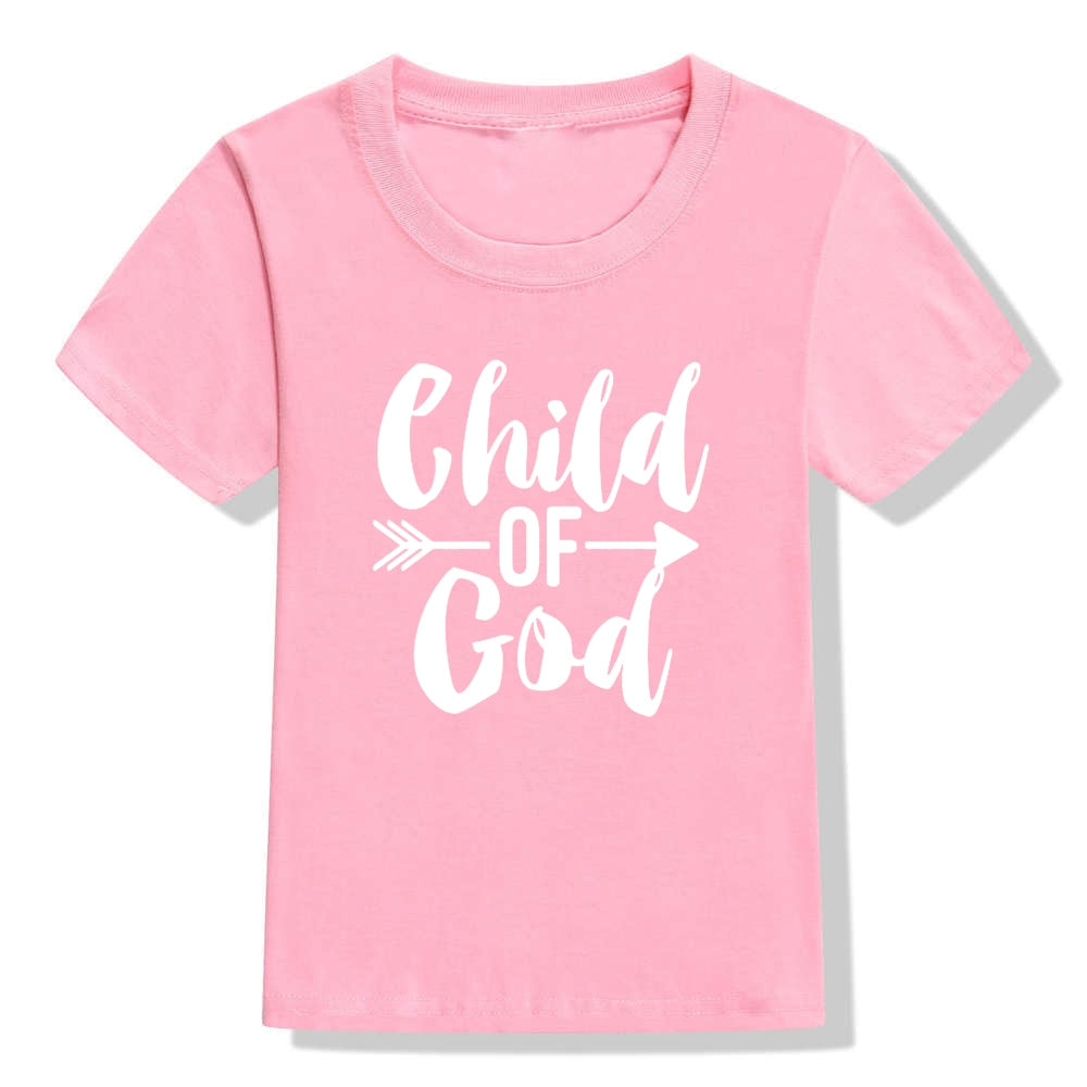 Child of God Toddler Kids Color T-Shirt Boy Girl Baby Born Crawling Short Sleeve Tops Holiday Faith Shirt Christian Easter Gifts