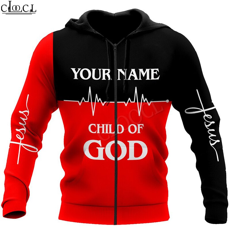 CLOOCL Christian Jesus Catholic DIY Customize Name Zipper Hoodie Men Women 3D Print Casual Long Sleeve Coat Drop Shipping