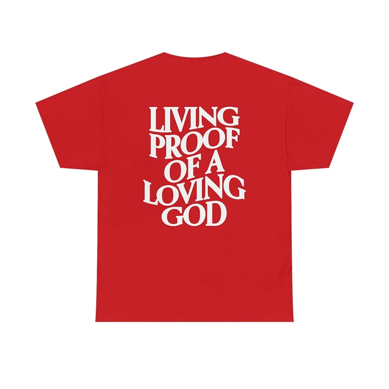 Men Women Summer Living Proof of a Loving God Print Y2k T-shirt Unisex Christian Cross Jesus Short Sleeved Tees Loose Cotton Top