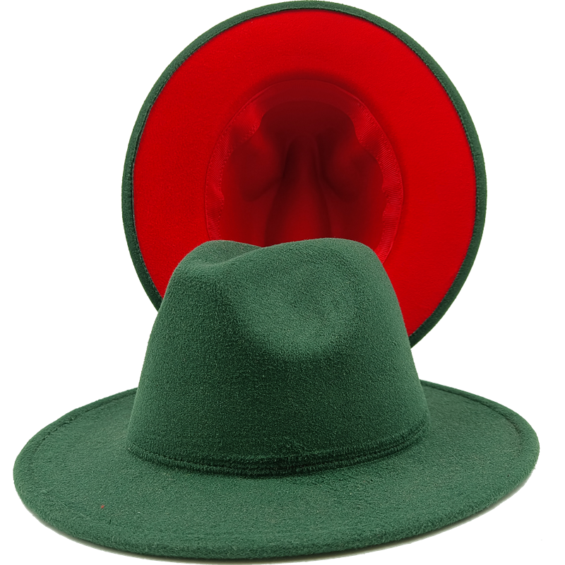 Yellow red bottom fedoras wide brim hat Panama felt hat for male jazz hat church top cap women hats  for men шляпа женская