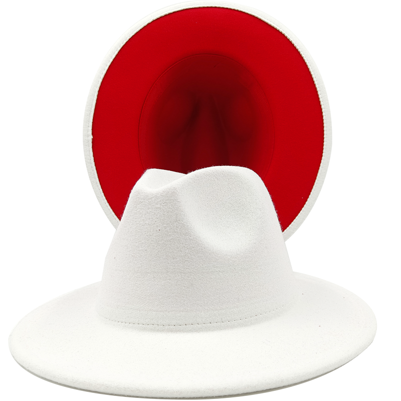 Yellow red bottom fedoras wide brim hat Panama felt hat for male jazz hat church top cap women hats  for men шляпа женская