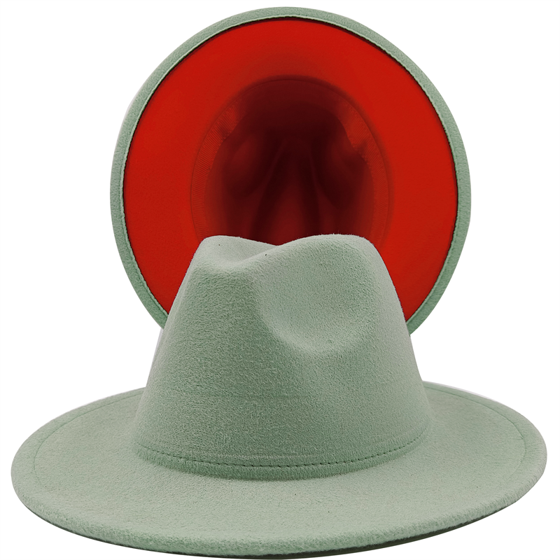 Yellow red bottom fedoras wide brim hat Panama felt hat for male jazz hat church top cap women hats  for men шляпа женская