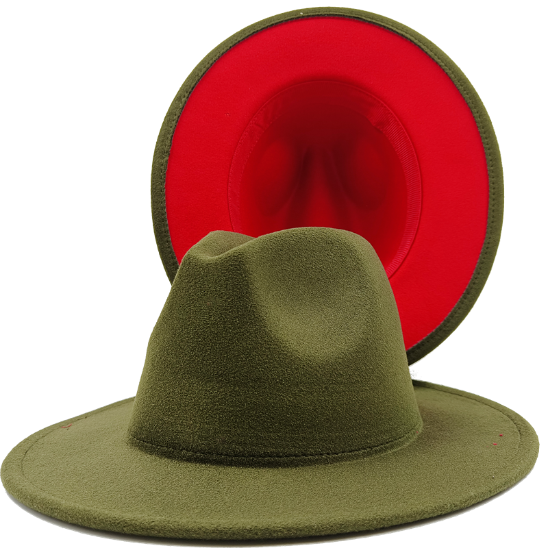 Yellow red bottom fedoras wide brim hat Panama felt hat for male jazz hat church top cap women hats  for men шляпа женская