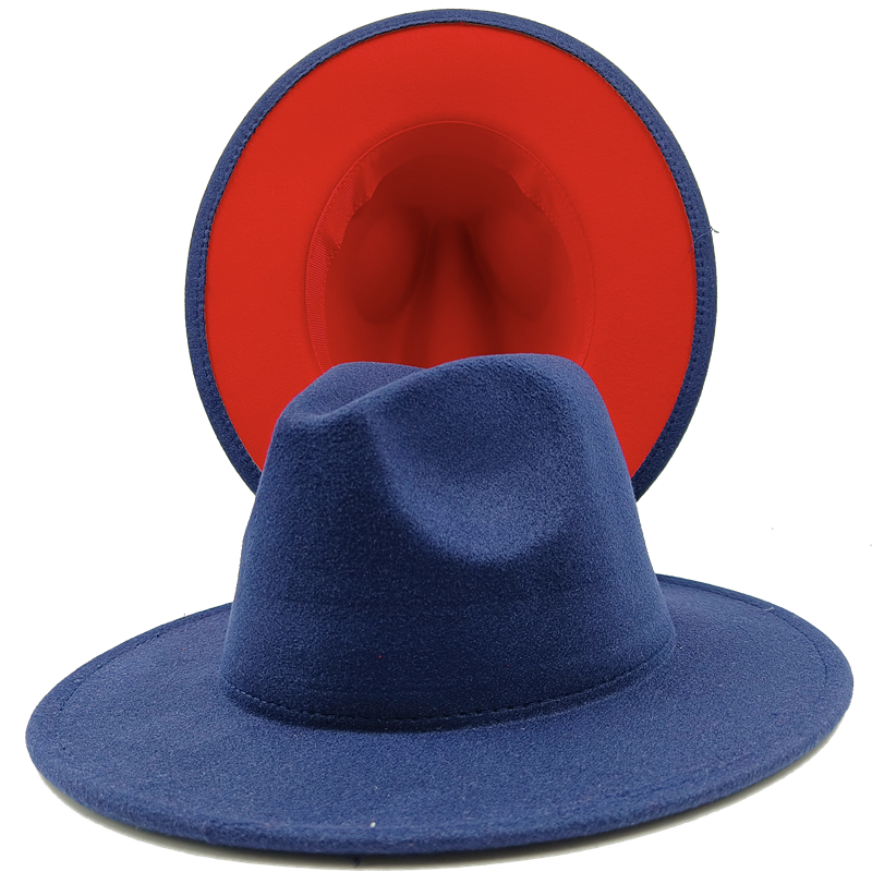 Yellow red bottom fedoras wide brim hat Panama felt hat for male jazz hat church top cap women hats  for men шляпа женская