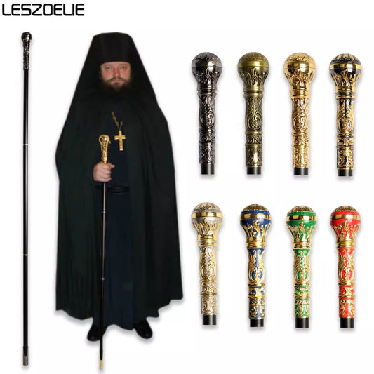 8 Colors 143cm (56.3'') Man Gold Church Walking Stick Women Luxury Handle Holy Walking Canes Elegant Vintage Walking Sticks