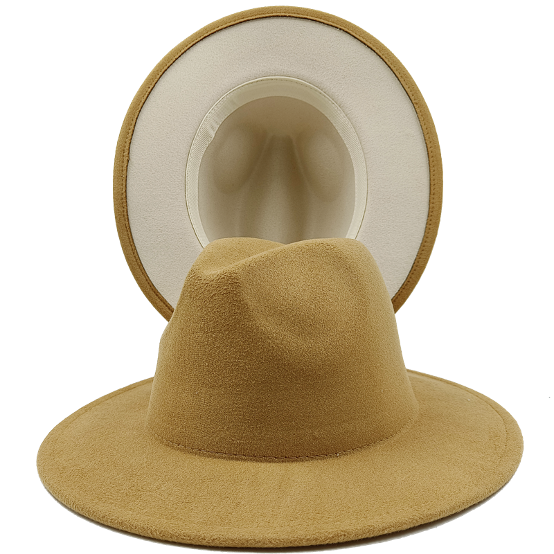 Yellow red bottom fedoras wide brim hat Panama felt hat for male jazz hat church top cap women hats  for men шляпа женская