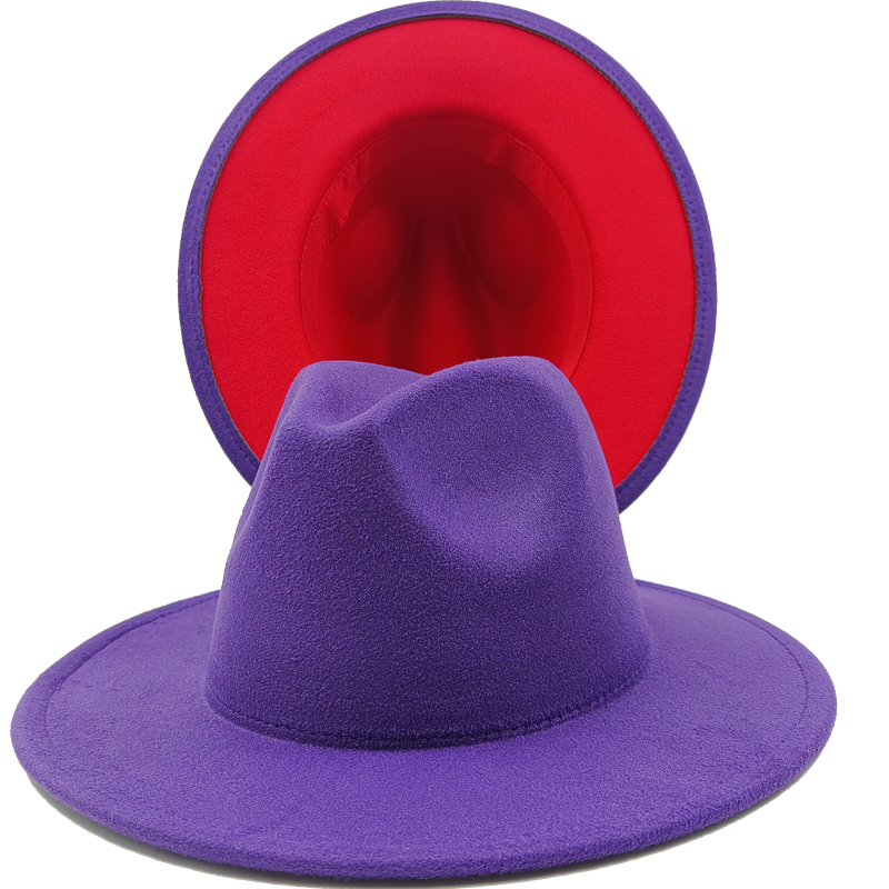 Yellow red bottom fedoras wide brim hat Panama felt hat for male jazz hat church top cap women hats  for men шляпа женская