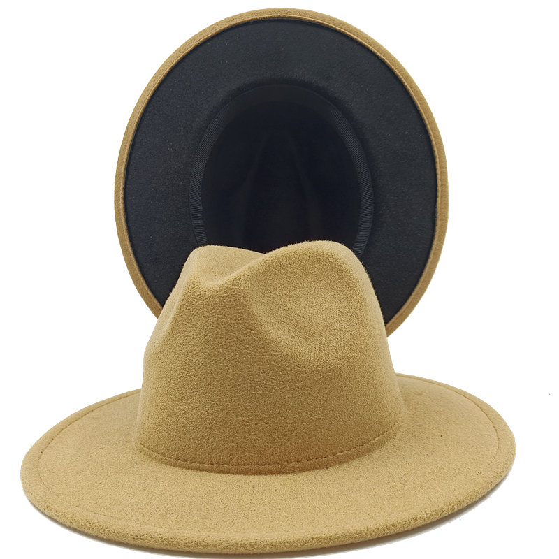 Yellow red bottom fedoras wide brim hat Panama felt hat for male jazz hat church top cap women hats  for men шляпа женская