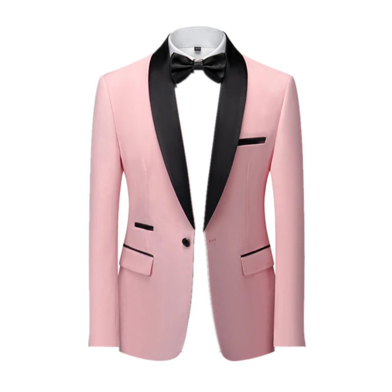 Men Skinny Terno Masculino Formal Slim Fit Tuxedo Prom Suit / Male Groom Wedding Blazers High Quality Dress Jacket Coat