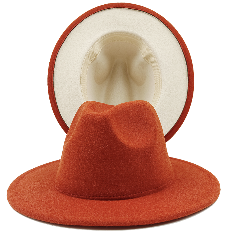 Yellow red bottom fedoras wide brim hat Panama felt hat for male jazz hat church top cap women hats  for men шляпа женская