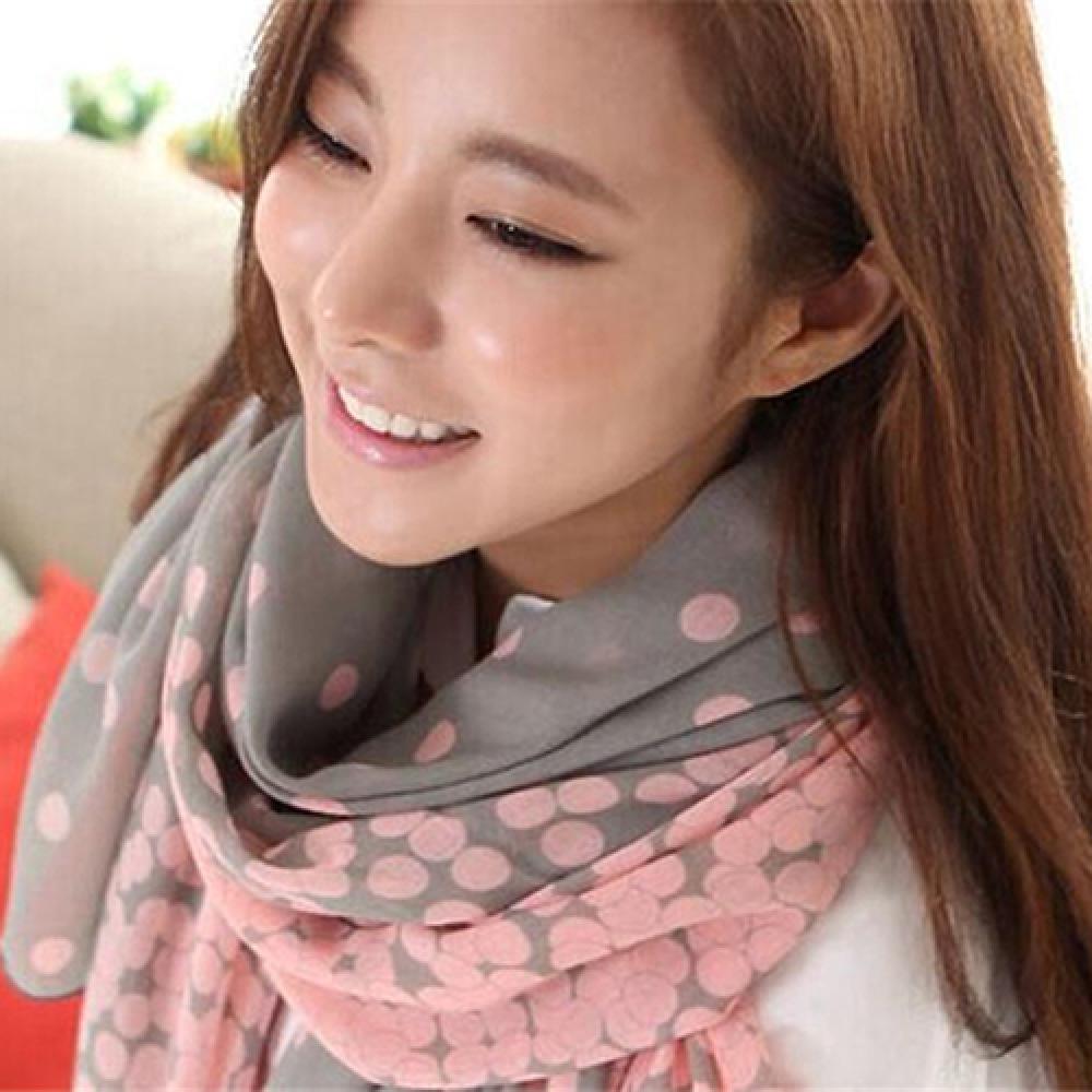 Fashion Women's Long Candy Gradual Color Round Dots Scarf Shawl Wraps Stole Soft Scarves