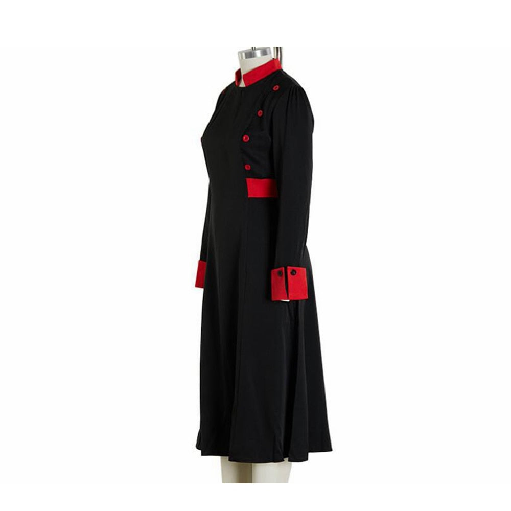 Women Clergy Choir Robe Dress Mission Black Priest Costumes