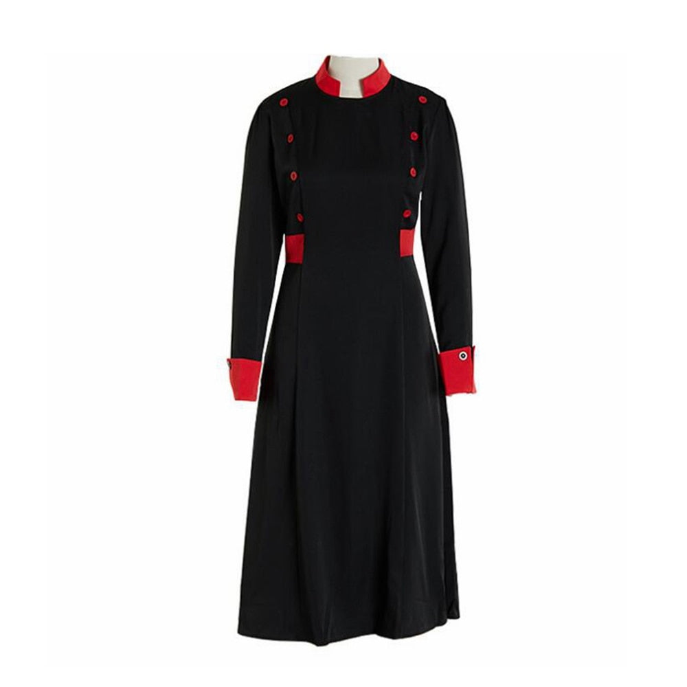 Women Clergy Choir Robe Dress Mission Black Priest Costumes