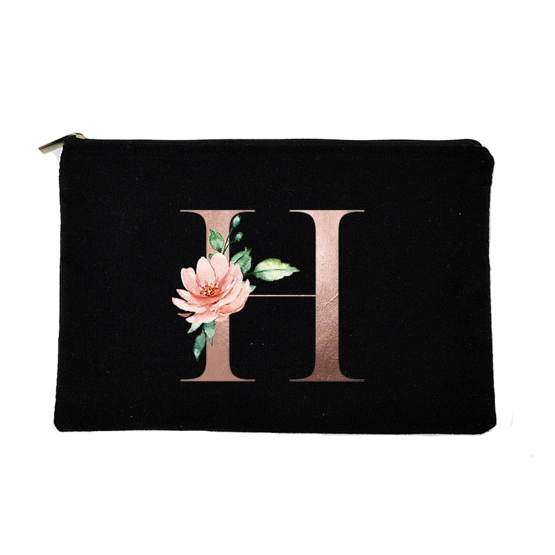 Letter Print Women Cosmetic Bag Bridesmaid MakeUp Case Beauty Toiletries Organizer  Wash Storage Pouch Wedding Party Bride Gifts