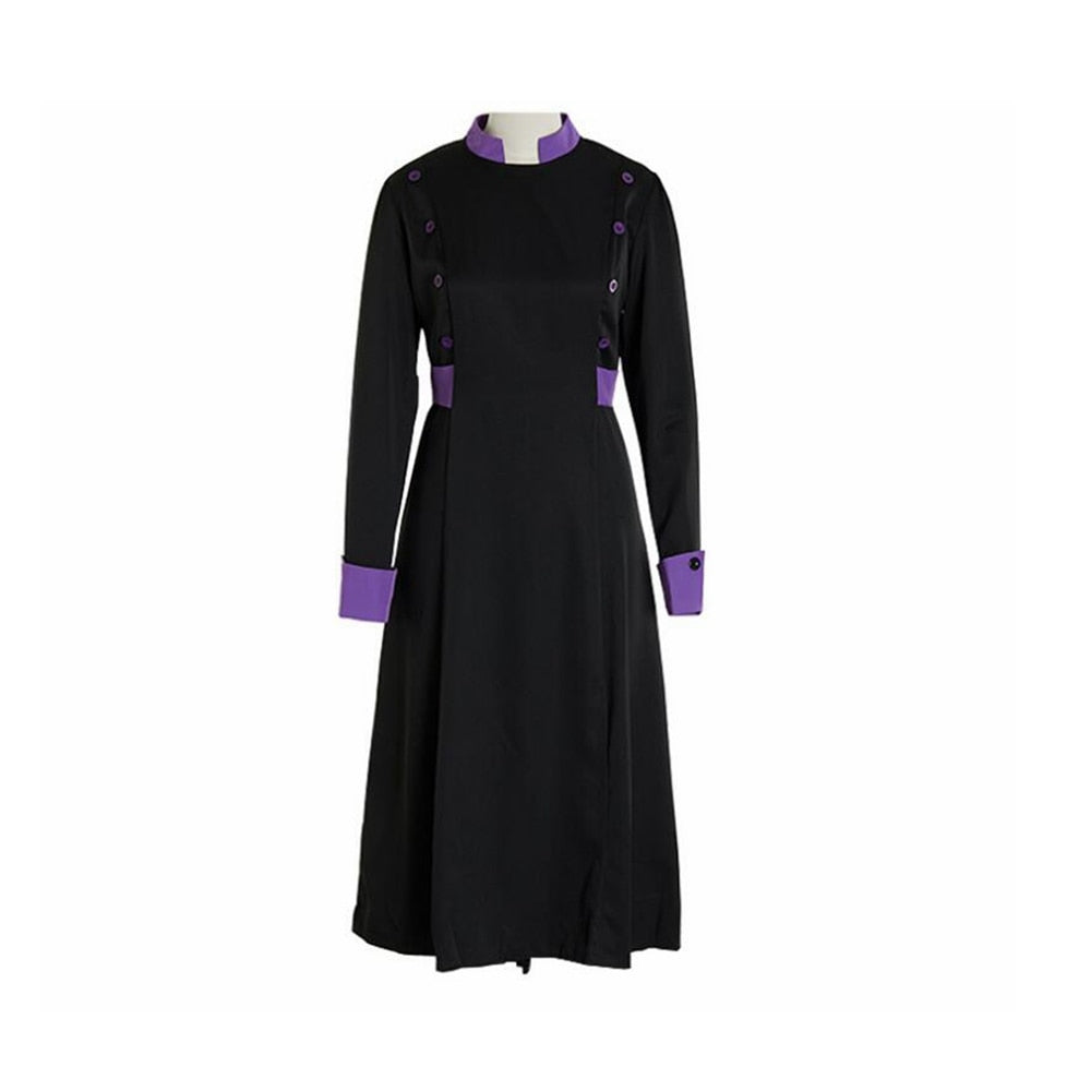 Women Clergy Choir Robe Dress Mission Black Priest Costumes