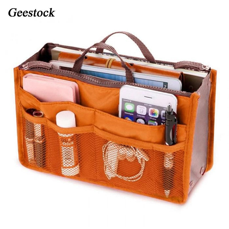 Geestock Women Handbags Organizer Storage Bags Nylon Travel  Hand bag Phone Purse Totes Ladies Makeup Cosmetic Bag