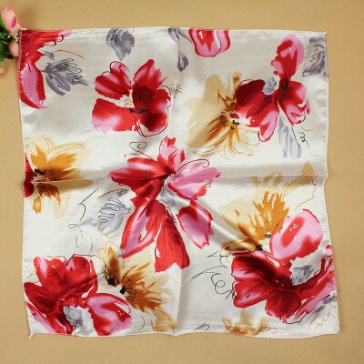 50*50cmFashion Women Square Head Scarf Wraps Scarves Ladies Printed Kerchief Neck Beautiful Scarf Shawl Comfortable