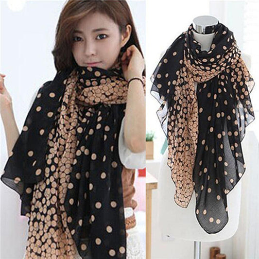 Fashion Women's Long Candy Gradual Color Round Dots Scarf Shawl Wraps Stole Soft Scarves