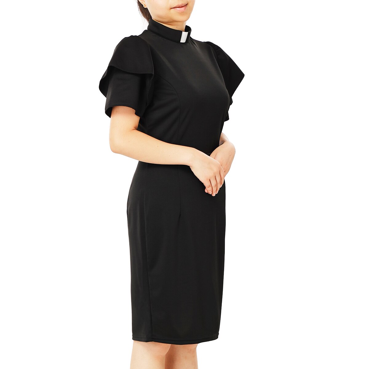 Women Clergy Dress Pencil Dress with Collar