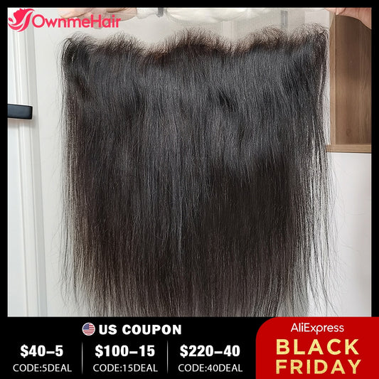 4x4 5x5 13x4 Transparent Lace Frontal Closure Brazilian Human Hair Frontal Remy Hair Pre Plucked with Baby Hair Bleached Knots