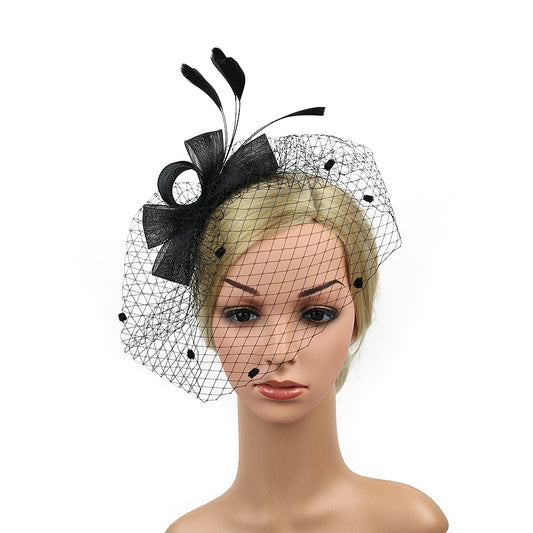 Women Veil Fascinator Hat with Clip,  Kentucky Derby Cocktail Tea Party Hair Accessories Ladies Headwear