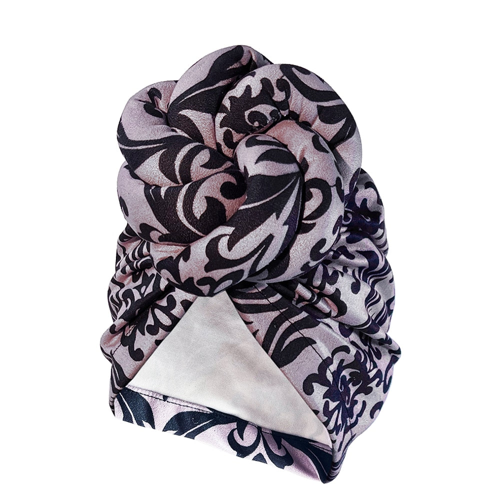 Pre-Made Knotted Head Wrap Fashion Head Cap For Women Luxury Party Headdress