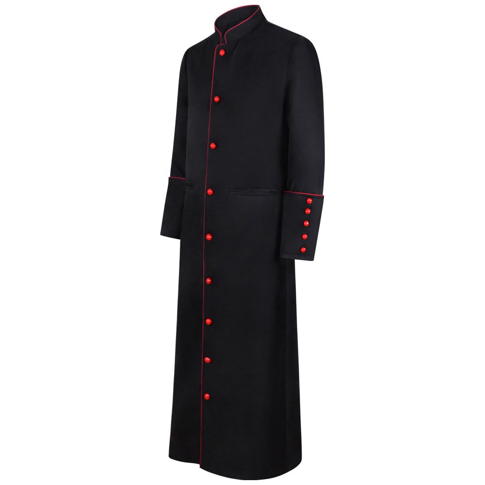 Anime Priest Costume White Red Catholic Church Religious Roman Pope Pastor Father Costumes Mass Missionary Robe Clergy Cassock