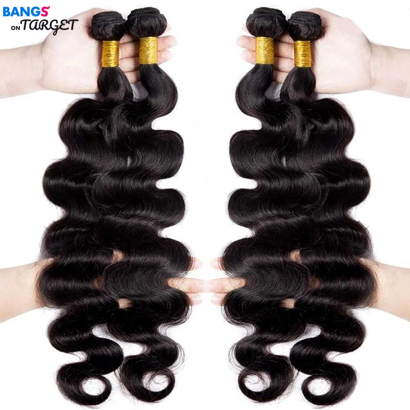 10A Body Wave Bundle Brazilian Hair Weave Bundle 1/3/4 PCS Human Hair Bundle Natural Black Double Draw 8-40 Remy Hair Extension