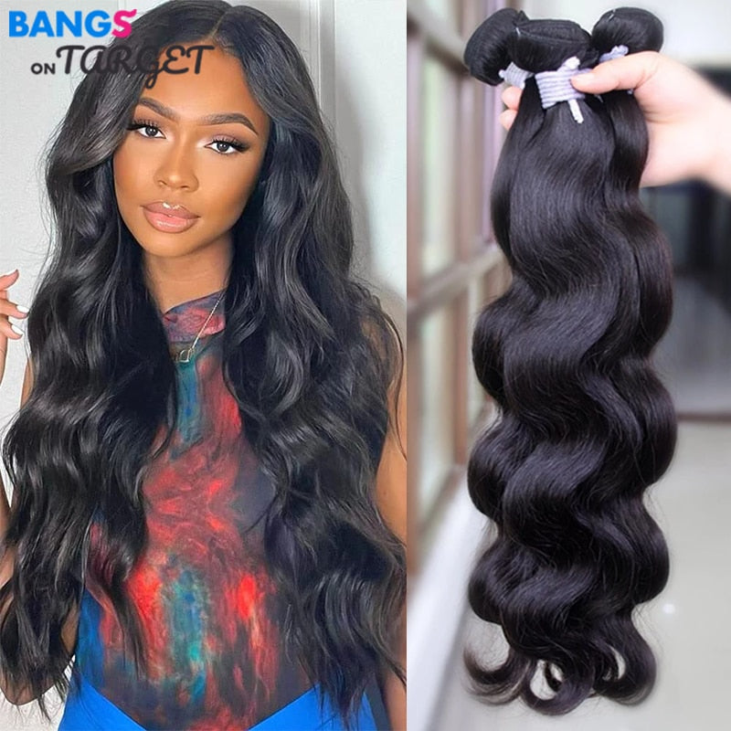 10A Body Wave Bundle Brazilian Hair Weave Bundle 1/3/4 PCS Human Hair Bundle Natural Black Double Draw 8-40 Remy Hair Extension