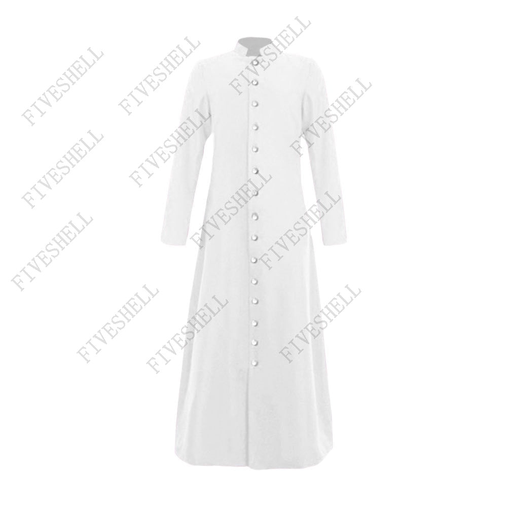 2023 Halloween Cosplay legend Clergy Robe Cassock with Cincture Medieval Clergyman Vestments Roman Priest Robe Cassock Costume