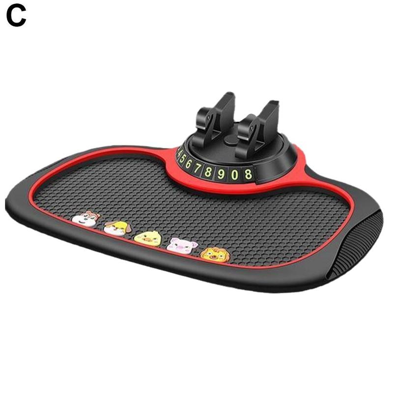 4 In 1 Car Anti-Slip Mat Silicone Dashboard Sticky Phone Holder Mat Auto Non-Slip Phone Pad w Phone Holder Function CarInterior