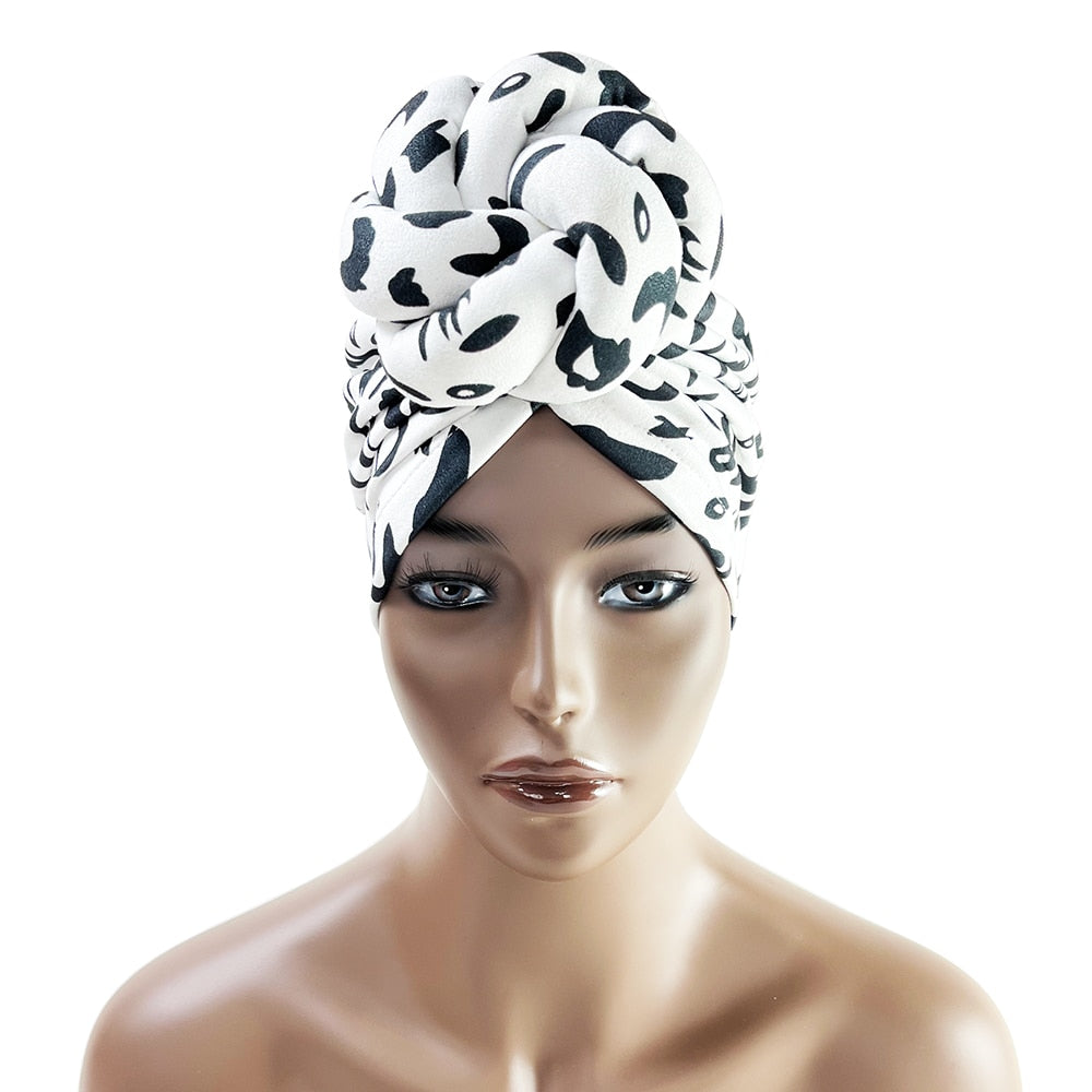 Pre-Made Knotted Head Wrap Fashion Head Cap For Women Luxury Party Headdress