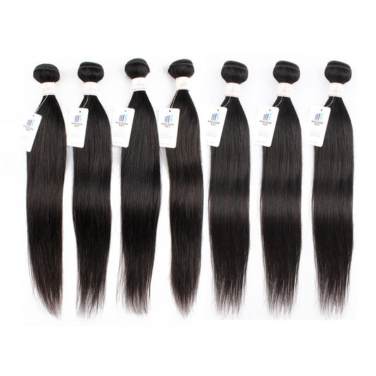 Natural Black Human Hair Bundles 1pc/ 3pcs/ 5pcs/ 7pcs Per Lot 12-22 Inch Remy Indian Hair Double Weft Bone Straight Extensions