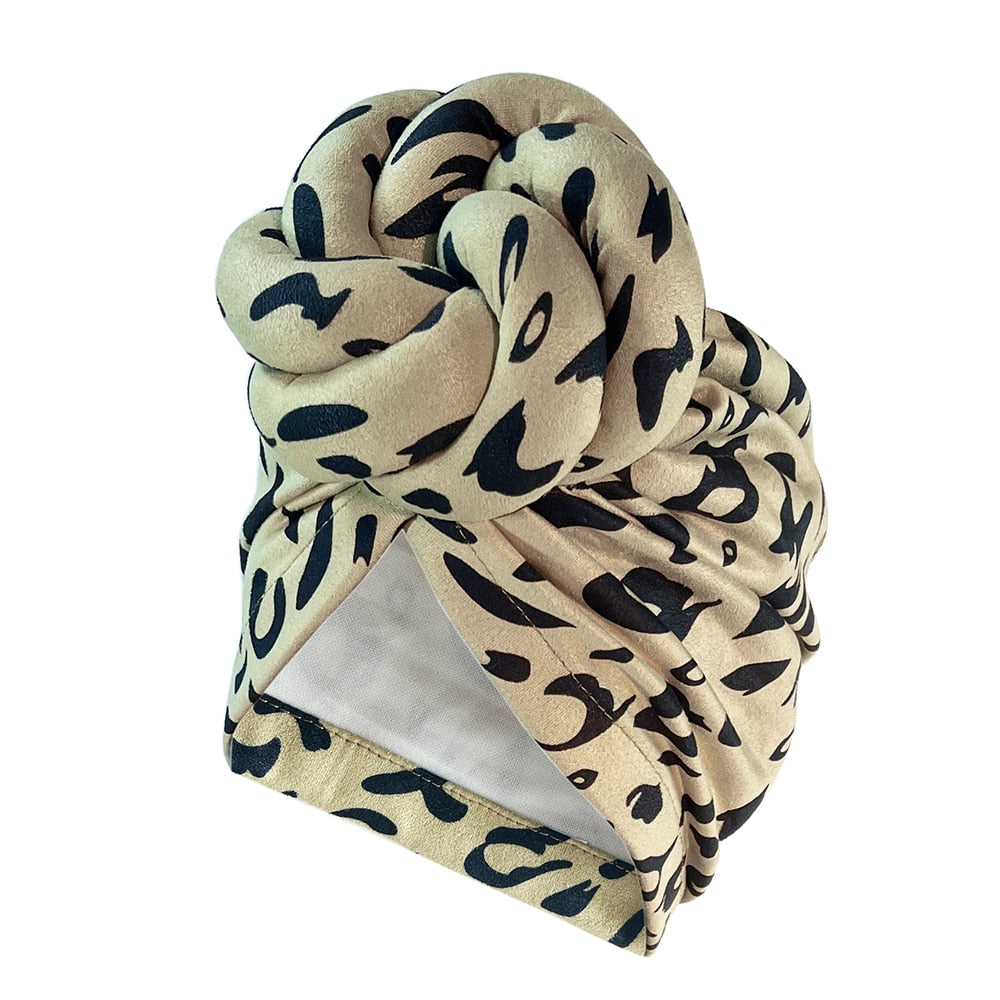 Pre-Made Knotted Head Wrap Fashion Head Cap For Women Luxury Party Headdress