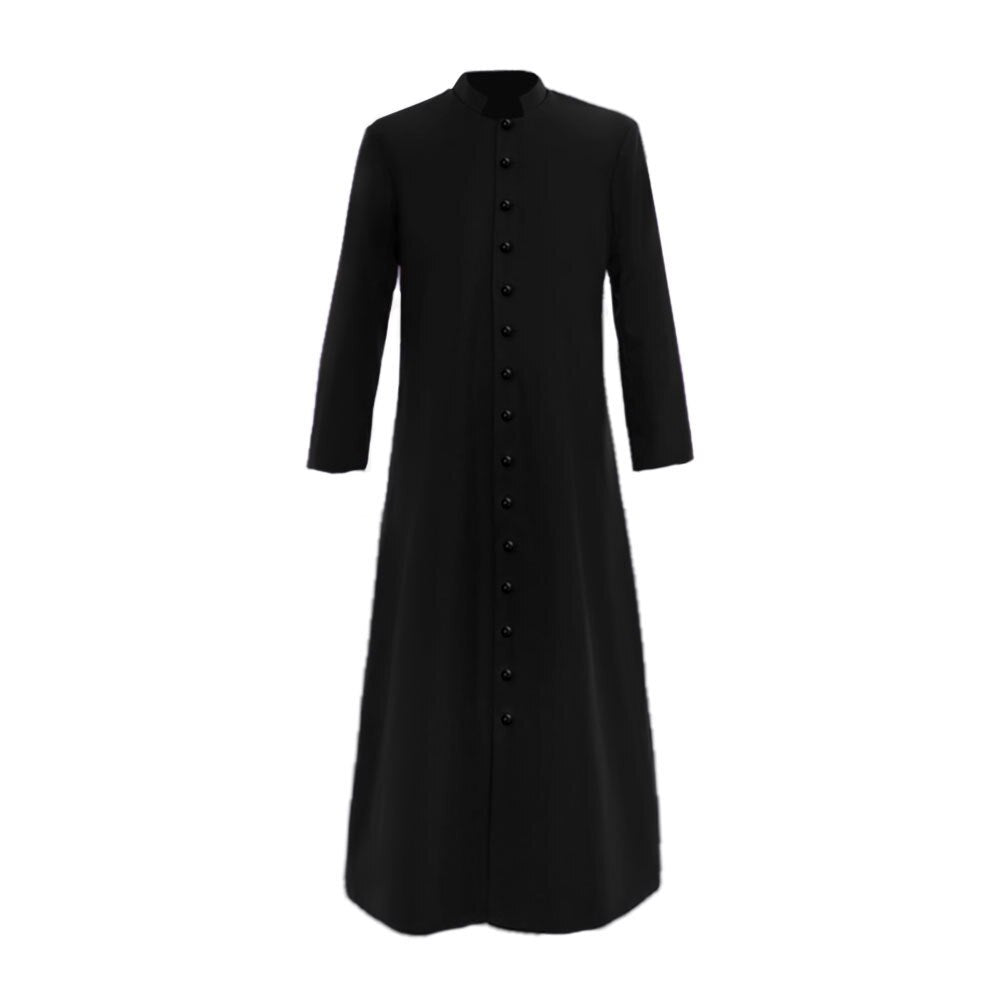 2023 Halloween Cosplay legend Clergy Robe Cassock with Cincture Medieval Clergyman Vestments Roman Priest Robe Cassock Costume