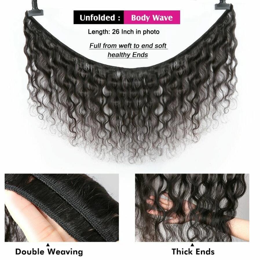 10A Body Wave Bundle Brazilian Hair Weave Bundle 1/3/4 PCS Human Hair Bundle Natural Black Double Draw 8-40 Remy Hair Extension