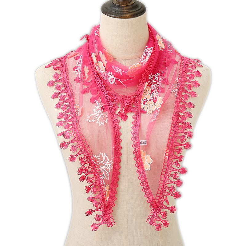 Women Triangle Scarf for Church Prayer Shawl Embroidered Lace Veil Floral Headcovering Tassel Veils Mantillas for the Church's